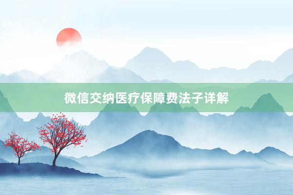 微信交纳医疗保障费法子详解